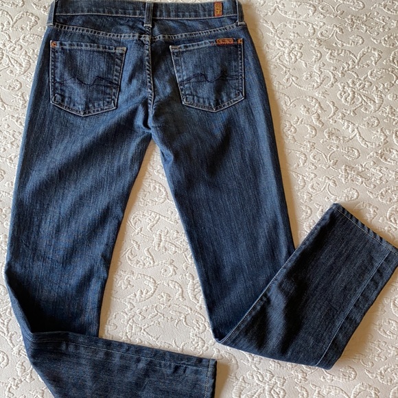 7FAM Jeans Roxanne Stretch Skinny Jeans Dark Wash 26 - Picture 5 of 9